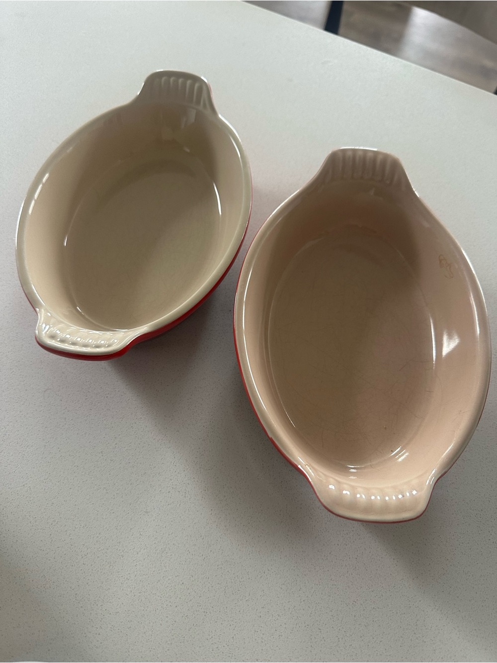le creuset- Set of 2 Heritage Oval Au Gratin Dishes